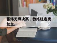 问鼎娱乐app下载-张伟无缘决赛，教练组连夜复盘。