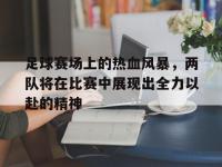 问鼎娱乐官方网站-足球赛场上的热血风暴，两队将在比赛中展现出全力以赴的精神